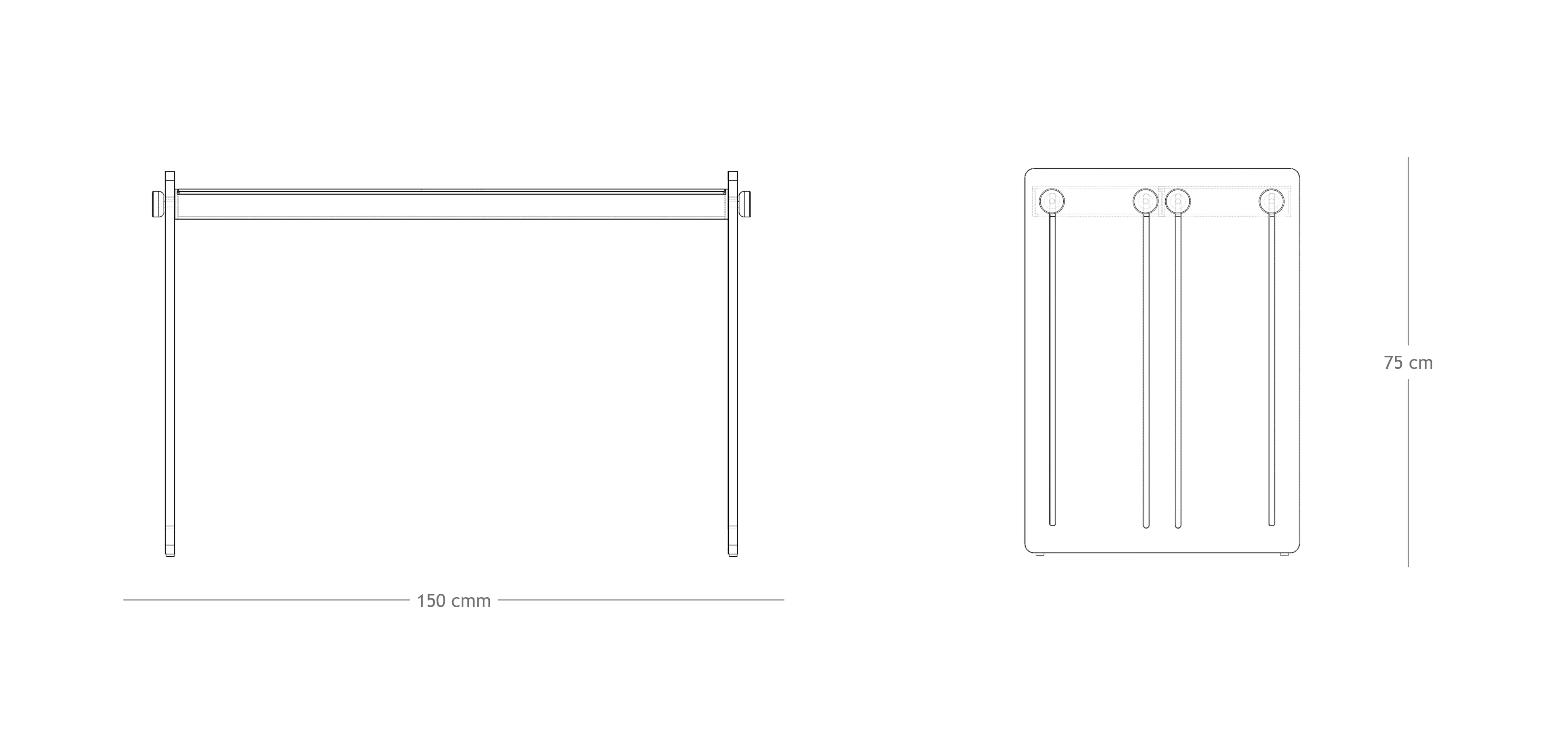Flexidesk — dimensions diagram