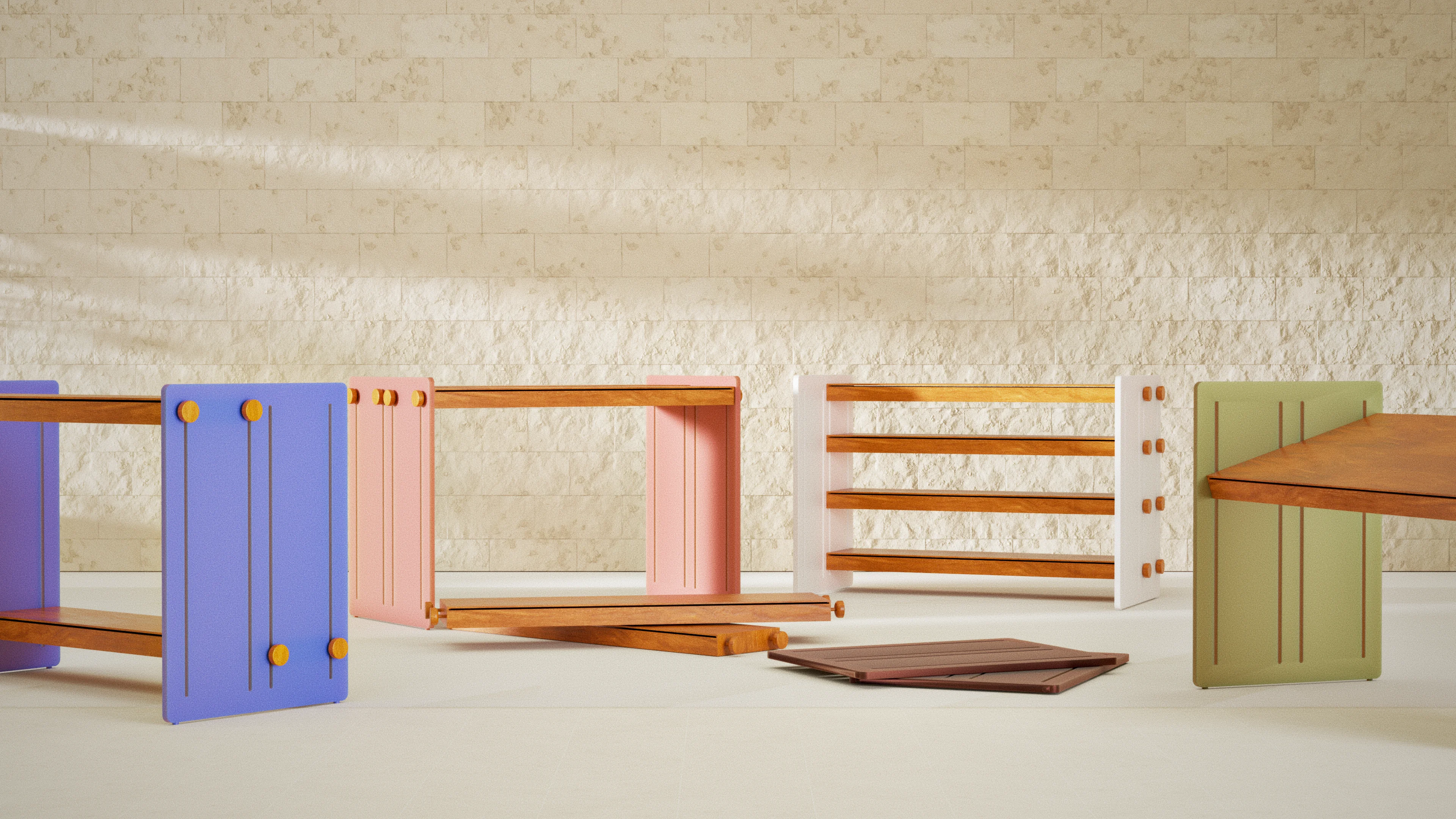 Flexidesk — 3D render overview