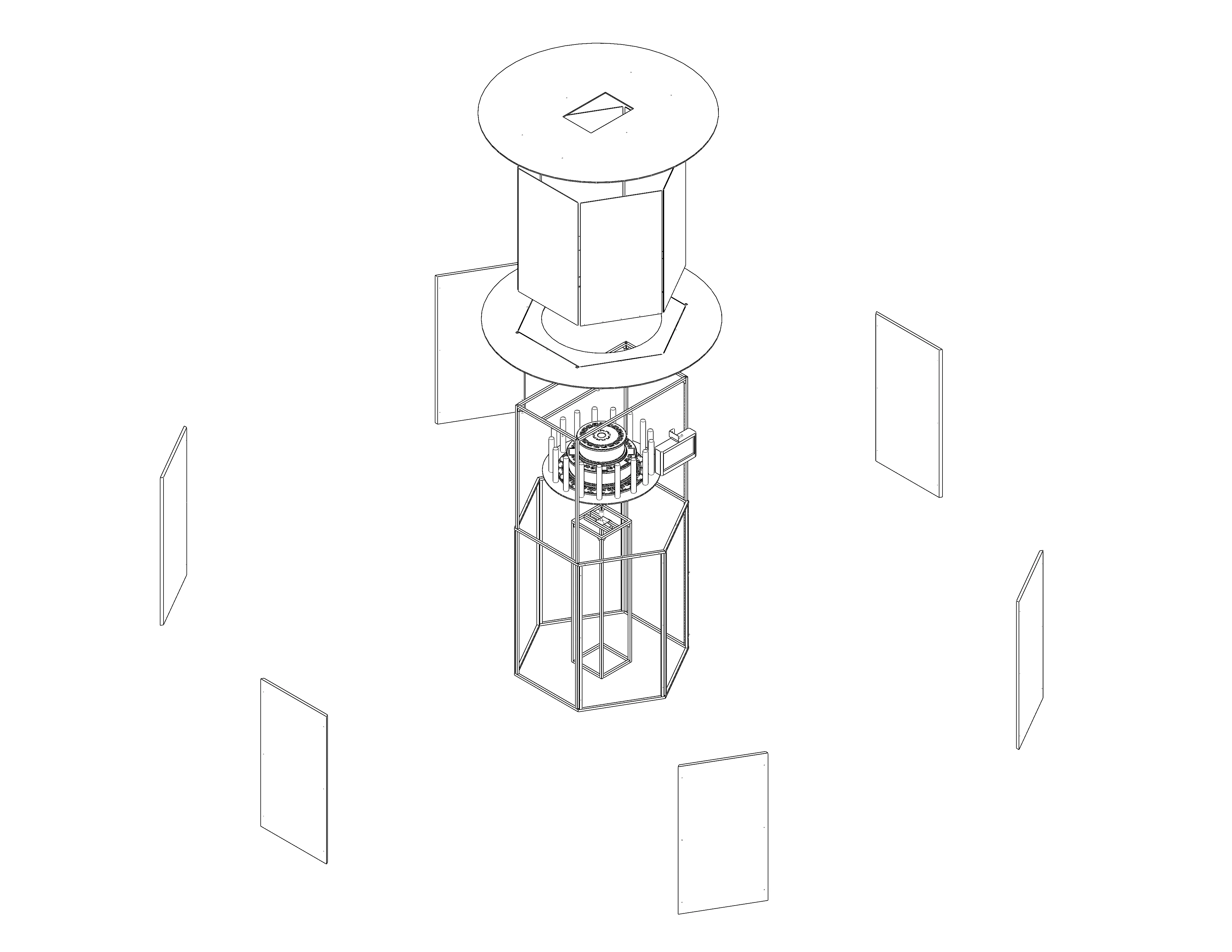 Zootropo 3D — exploded assembly view