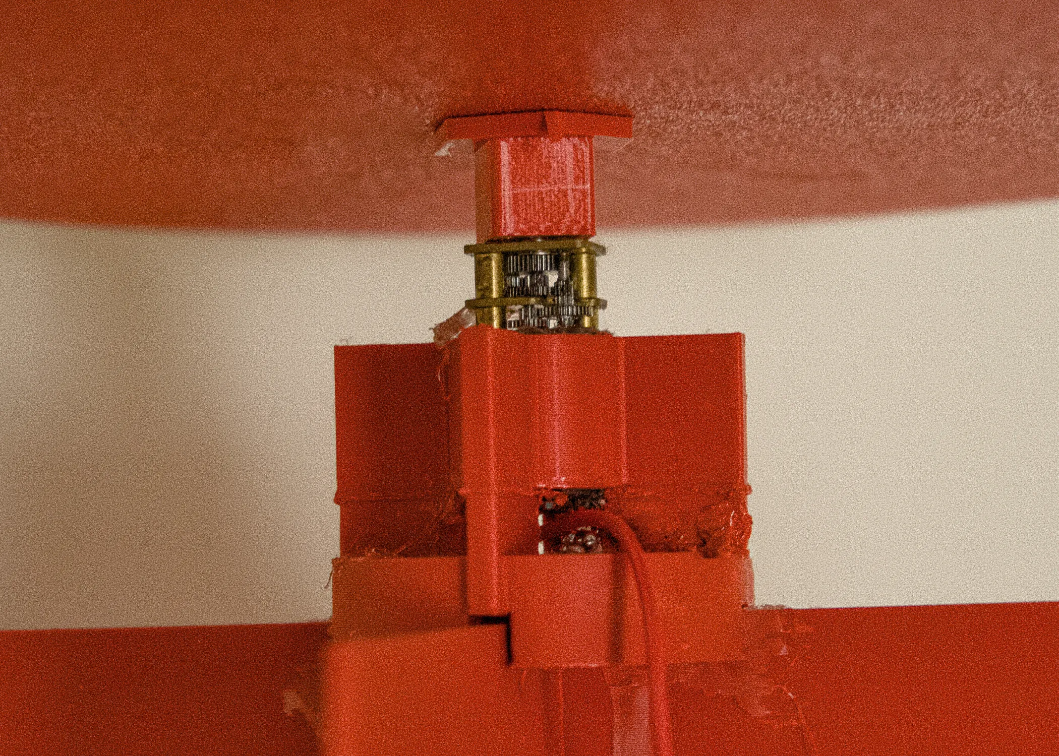 Reduced-scale prototype — motor and gear mechanism detail