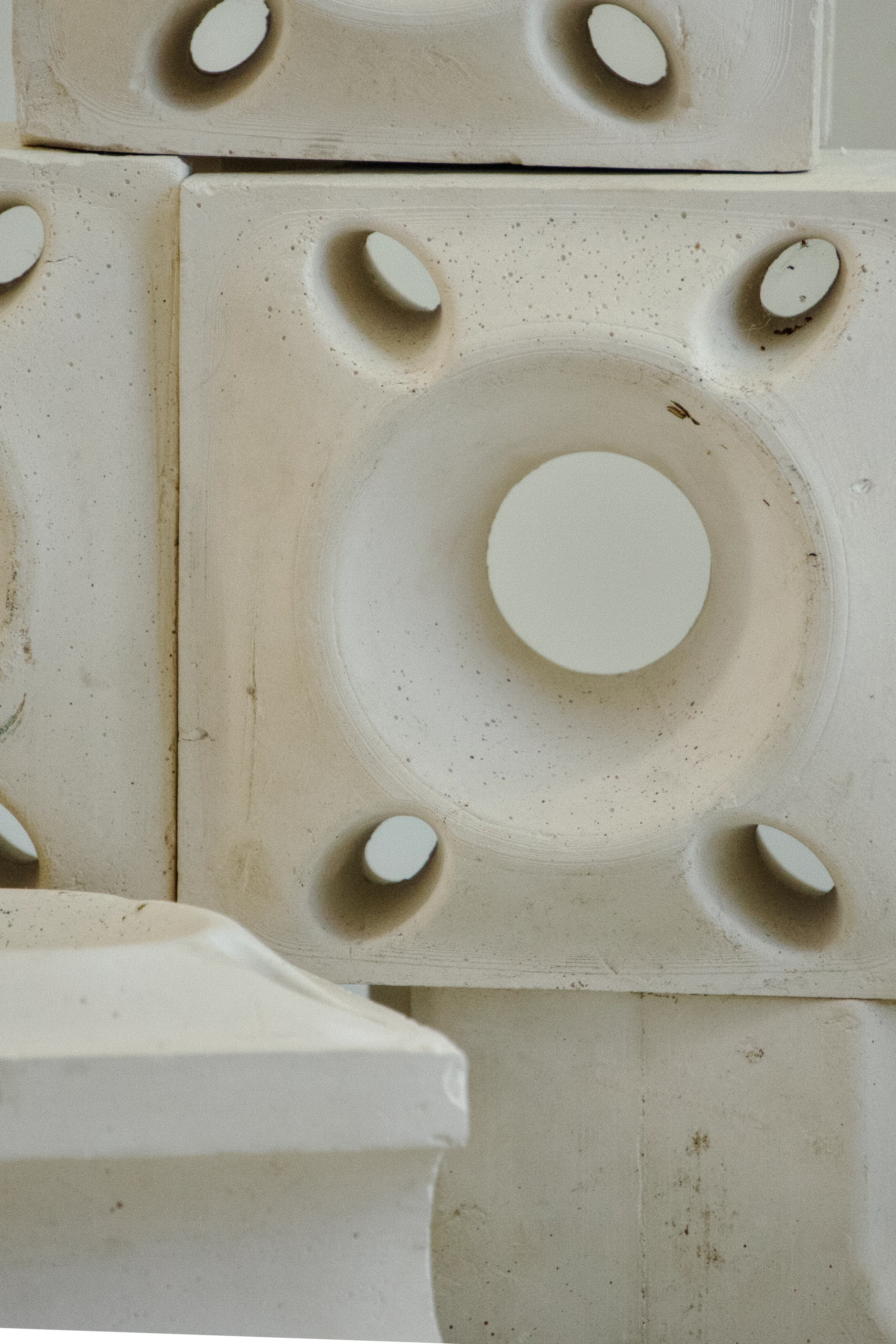 Ventra — cast gypsum module, macro detail